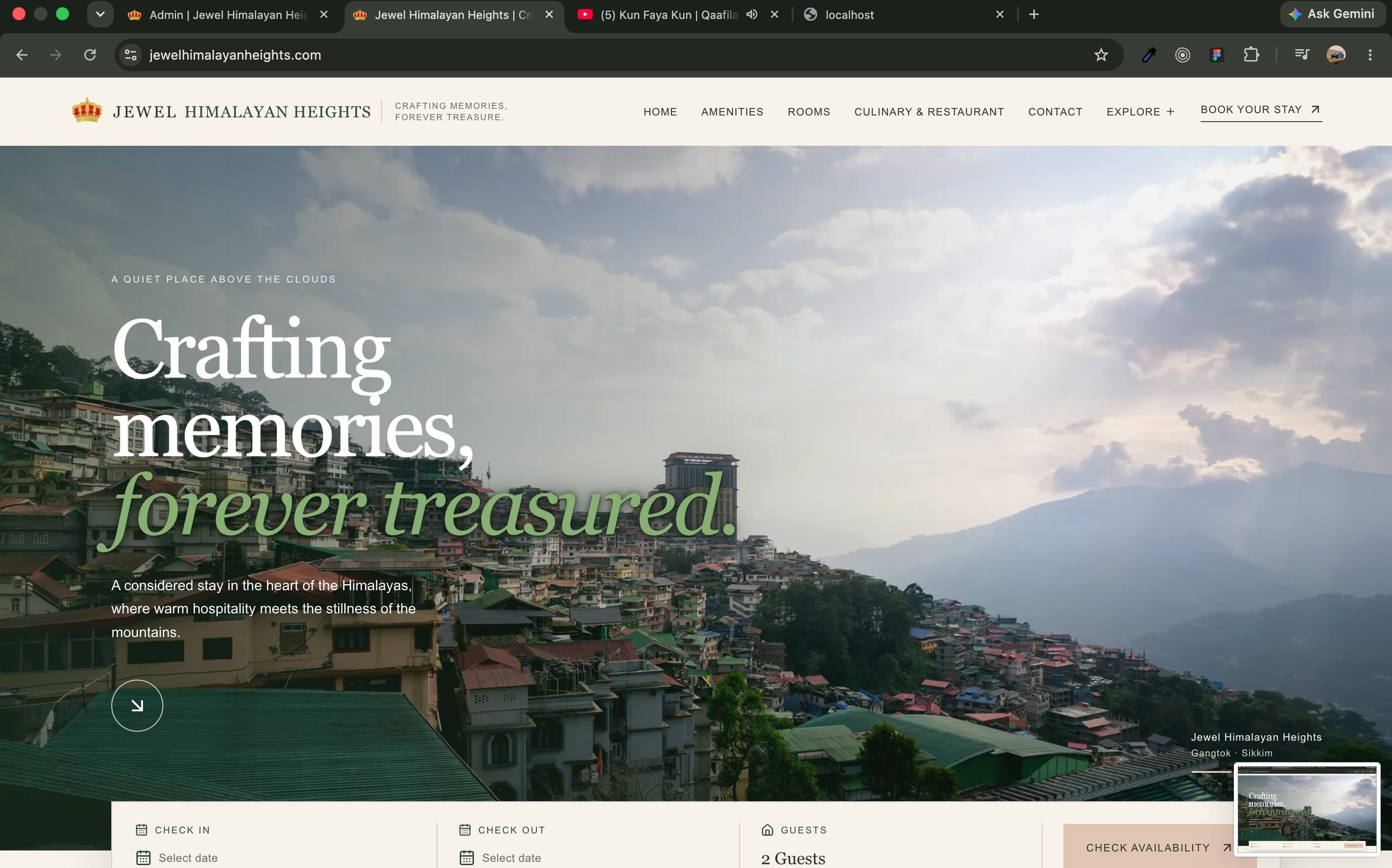 Jewel Himalayan Heights Website Design & Development — case study by Waglogy in Gangtok, Sikkim